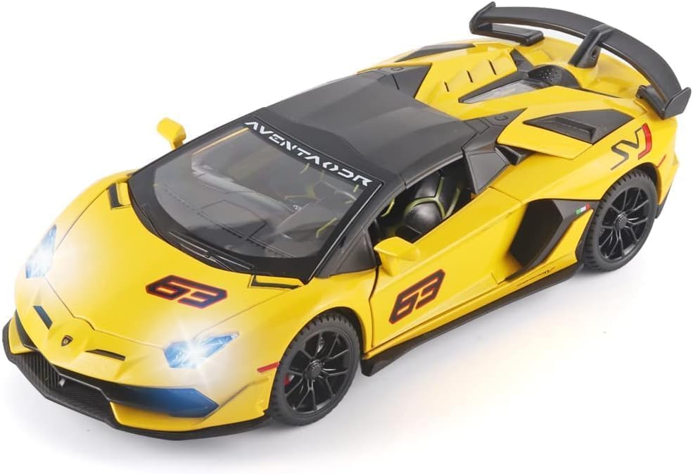 Aldorado 1:24 Lamborghini Aventador SVJ 63 Alloy Car Model Light